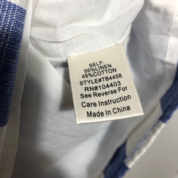 Altar’d State Gingham Linen Blend Dress Blue L - Picture 7 of 7
